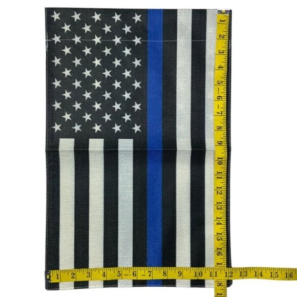 Flag US Thin Blue Line Thin Patriotic Yard Lawn Garden Outdoor Indoor Blue Black - Picture 8 of 16